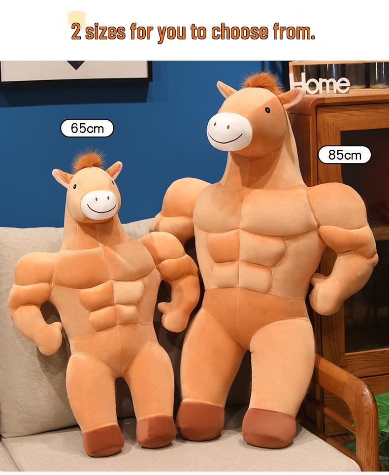 Year of the Horse Muscle Plush Toy - Fun Hug Pillow and Gift for Boyfriend or Girlfriend