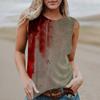 Women's Round Neck Casual Sleeveless Halloween Printed Vest T-Shirt Top