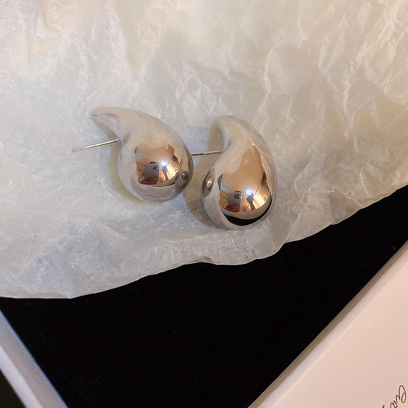 Acrylic Water Drop Silver Needle Stud Earrings Simple Ins Niche Earrings