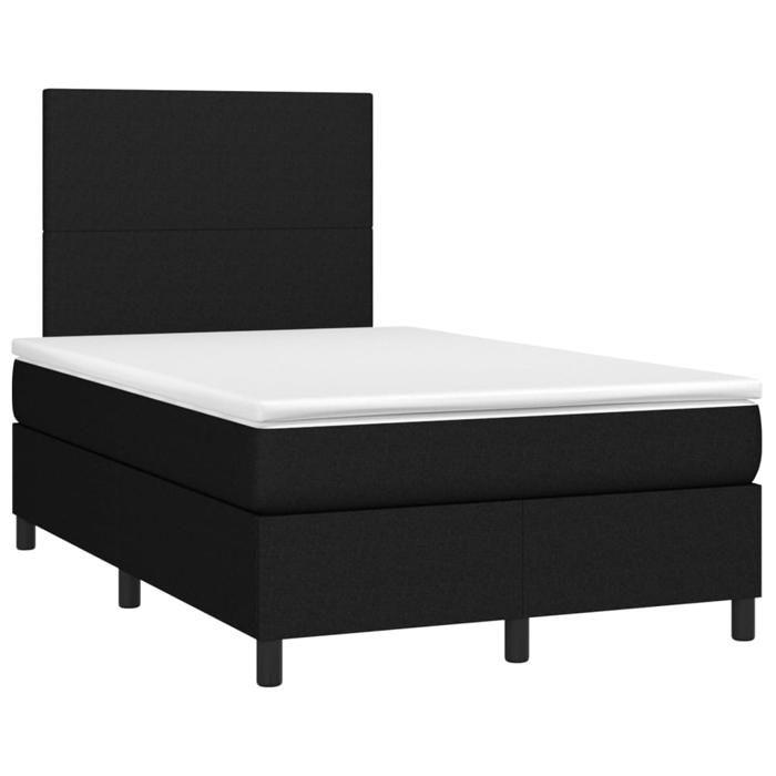 Maison Exclusive - Sommier à lattes de lit matelas et LED noir 120x190 cm tissu