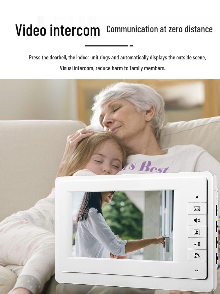 7-inch HD Wired Visual Intercom Doorbell for Home Monitoring and Smart Villa Access Control System