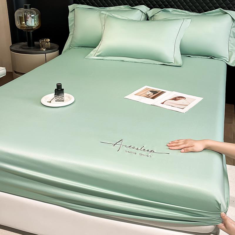 Summer Ice Silk Bed Sheet Single Piece Mattress Protector 25 New Solid Color Bed Cover Dust Cover Summer Sheet