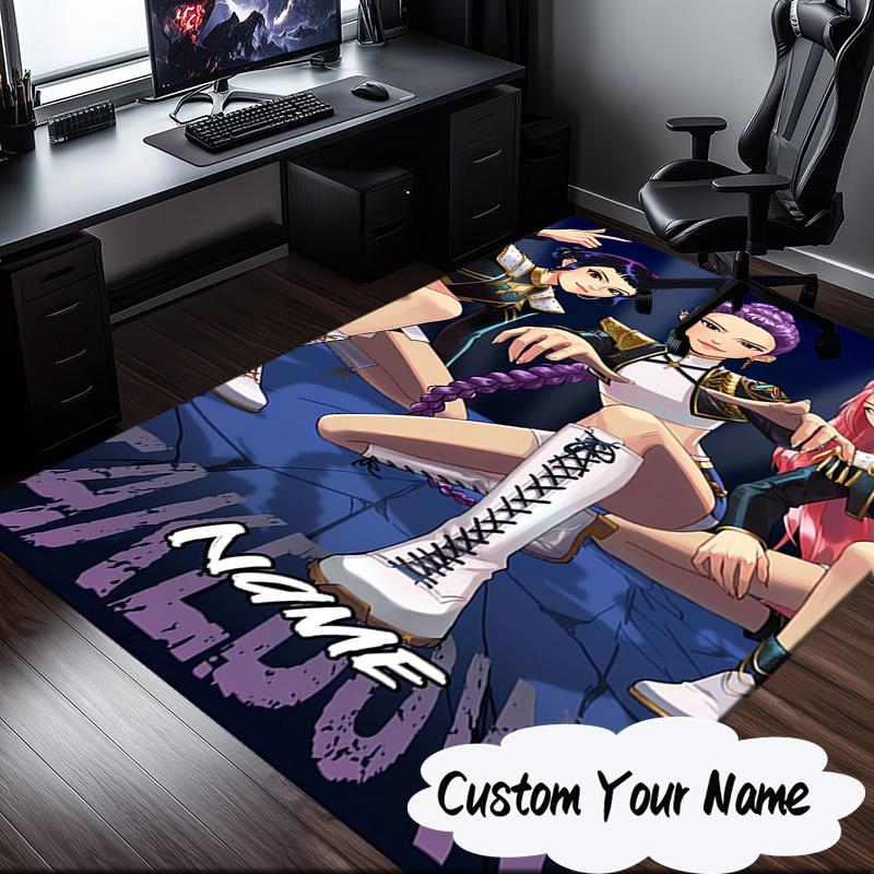 Custom Name Fantasy Night Trio K-Pop Carpet, Chair Rug,Area Rug for Office Bedroom living rooms bedroom, Doormat decor Christmas fan gifts