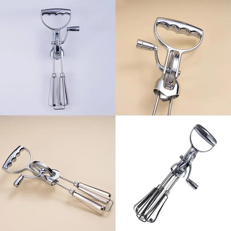 Manual Crank Egg Beater Milk Mixer Cream and Butter Mixer Whisking Frother Kitchen Cooking Tools and Kitchen Utensils