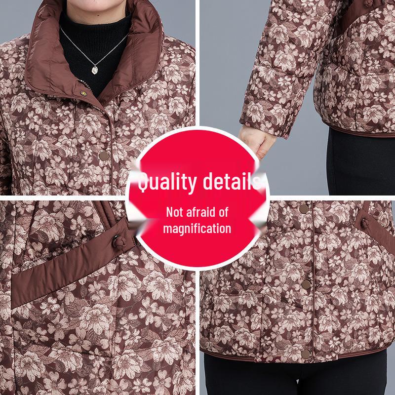 Women's 2025 Winter Down Jacket - New Style for Middle-Aged and Elderly - Stylish Cotton-Padded Petite Outerwear for Mothers