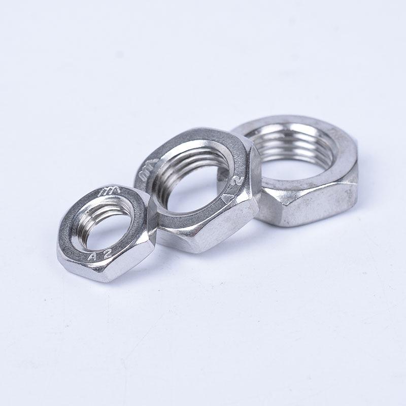 304/316 Stainless Steel Hex Thin Nut, GB6173/GB6172 Fine Thread, Flat Cap Nut, Sizes M4-M24