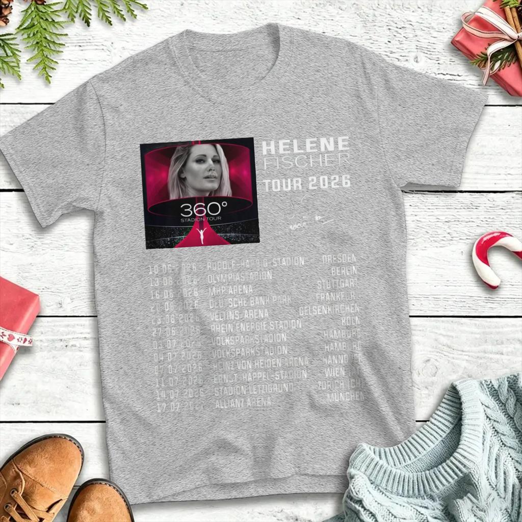 Unisex T-Shirts Helene Fischer 360° Stadiontour Freizeit Baumwolle T-Shirt Kurzarm T-Shirt Rundhals Kleidung 4XL 5XL 6XL