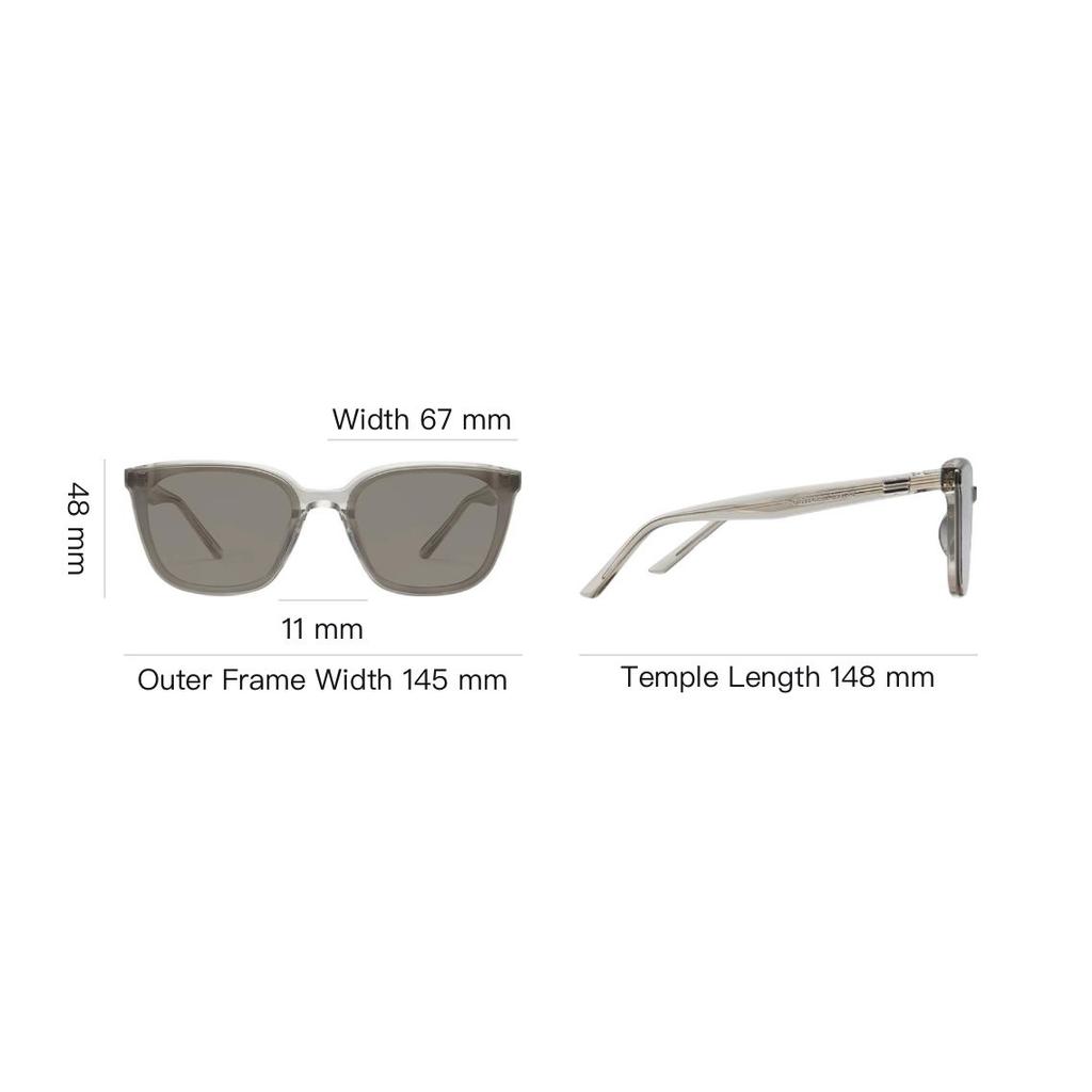 Gentle Monster Letter Logo Rectangular Sunglasses Unisex Sunglasses Gray PINO-BRC11