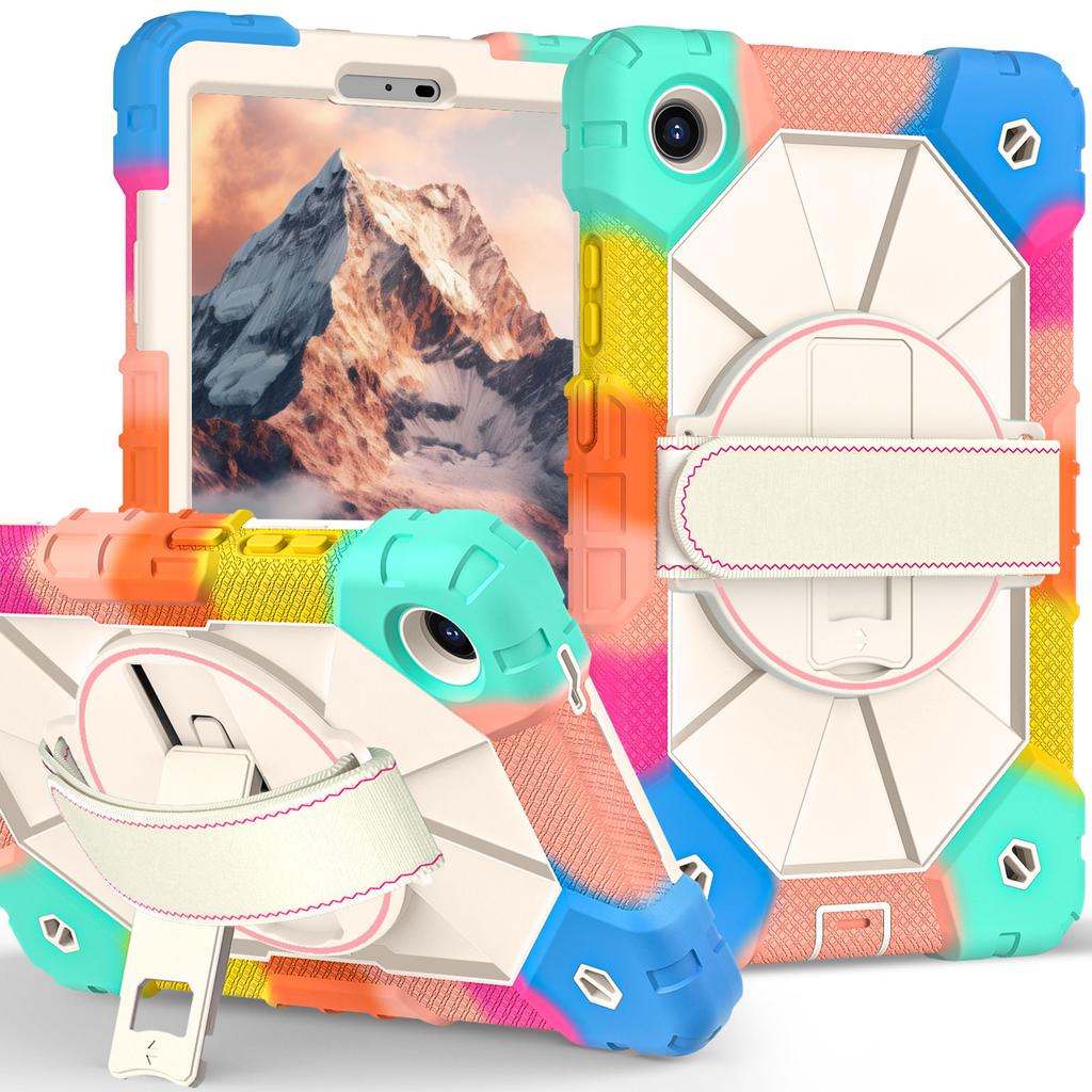 Kids Proof Case for Lenovo Tab One K9 8.7 Inch TB305ZU TB305FU 2025 360 Rotatable Stand Handle Grip Shoulder Strap
