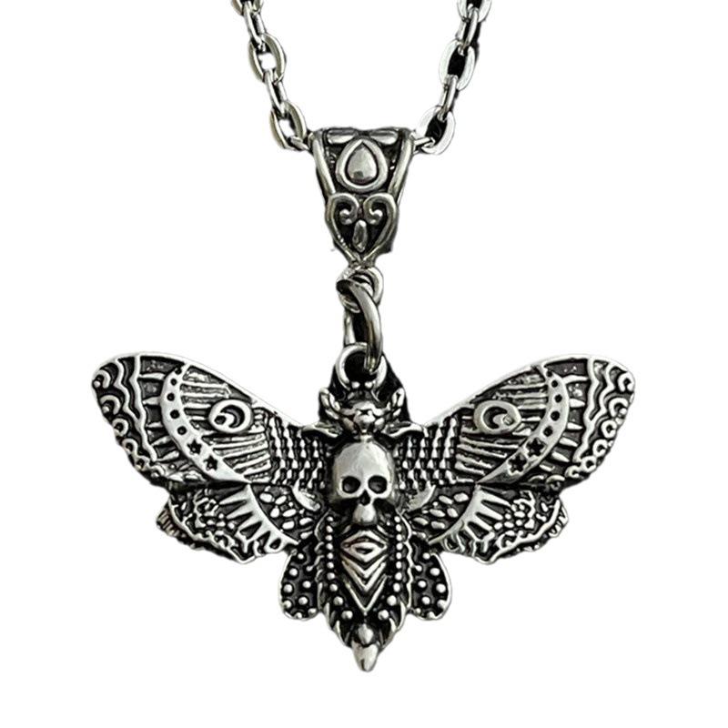 Death Moth Necklace Pendant with 18-inch Chain