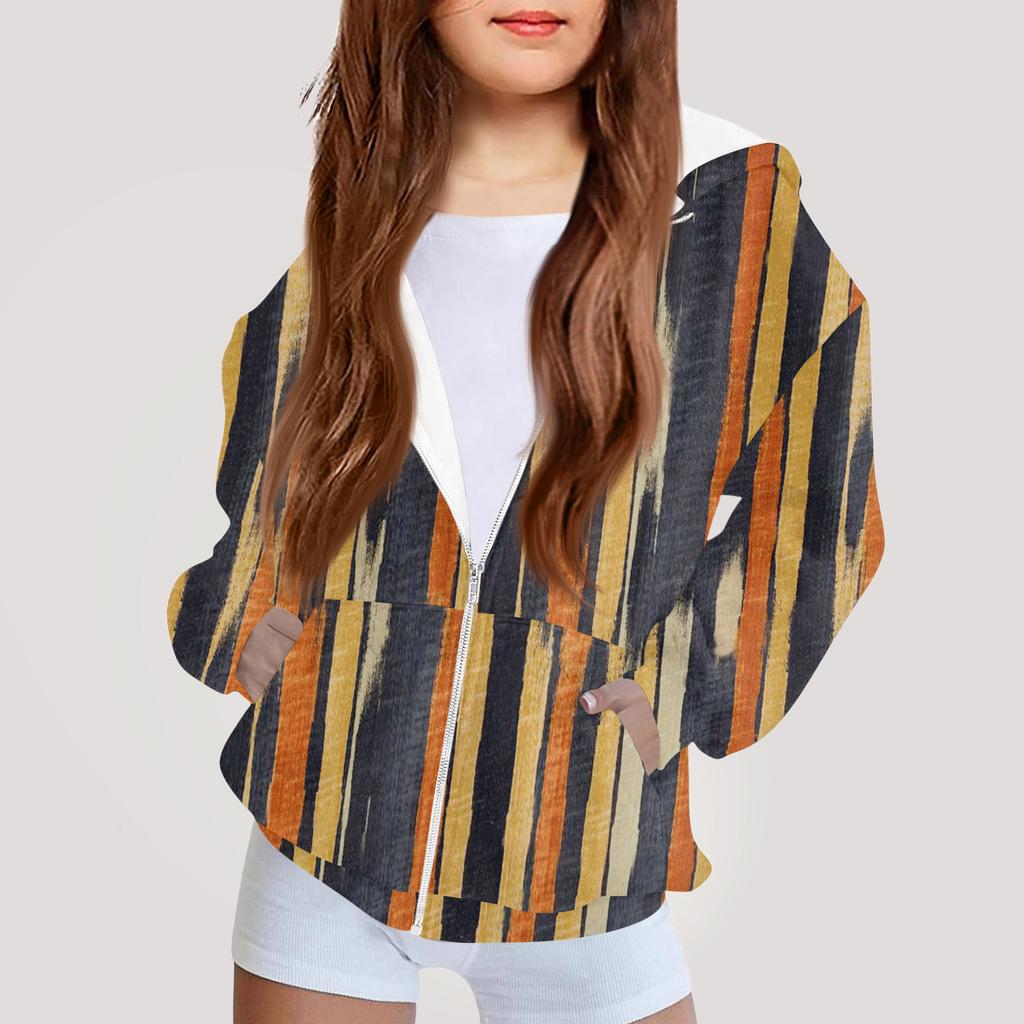 Kinder Mode Bedrucktes Langarm Kapuzensweatshirt Mädchen Hoodie Jacke