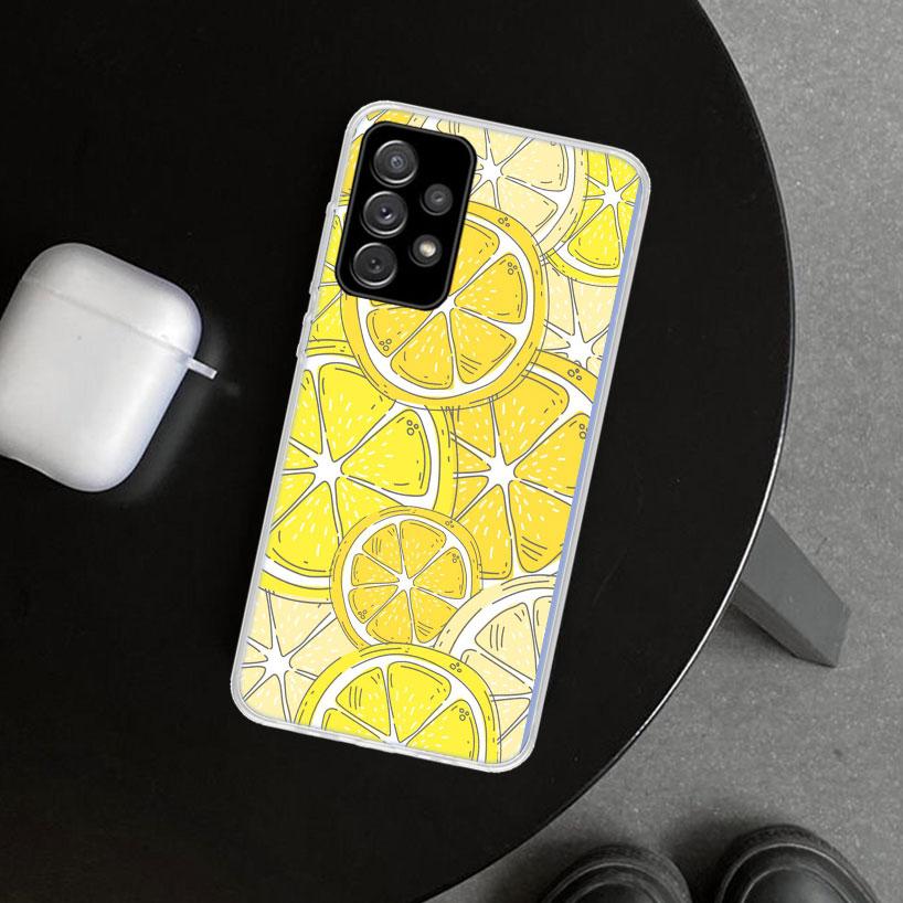 Summer Fruits Lemon Phone Case Cover for Samsung Galaxy A12 A22 A32 A52 A72 A02S A51 A50S A31 A20S A10S Note 20 Ultra 10 Plus Ga