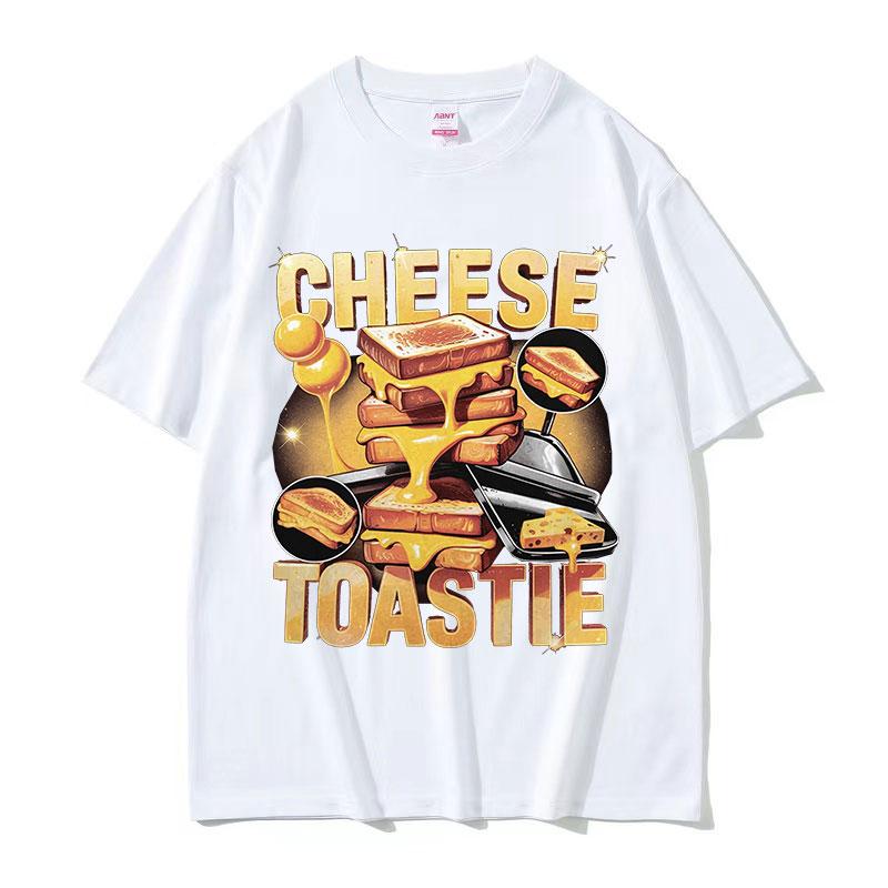 Funny Cheese Toastie Food Lover Gift Graphic T Shirts Men Women Harajuku High Quality Retro Tshirt 100 Cotton Oversized Tshirt