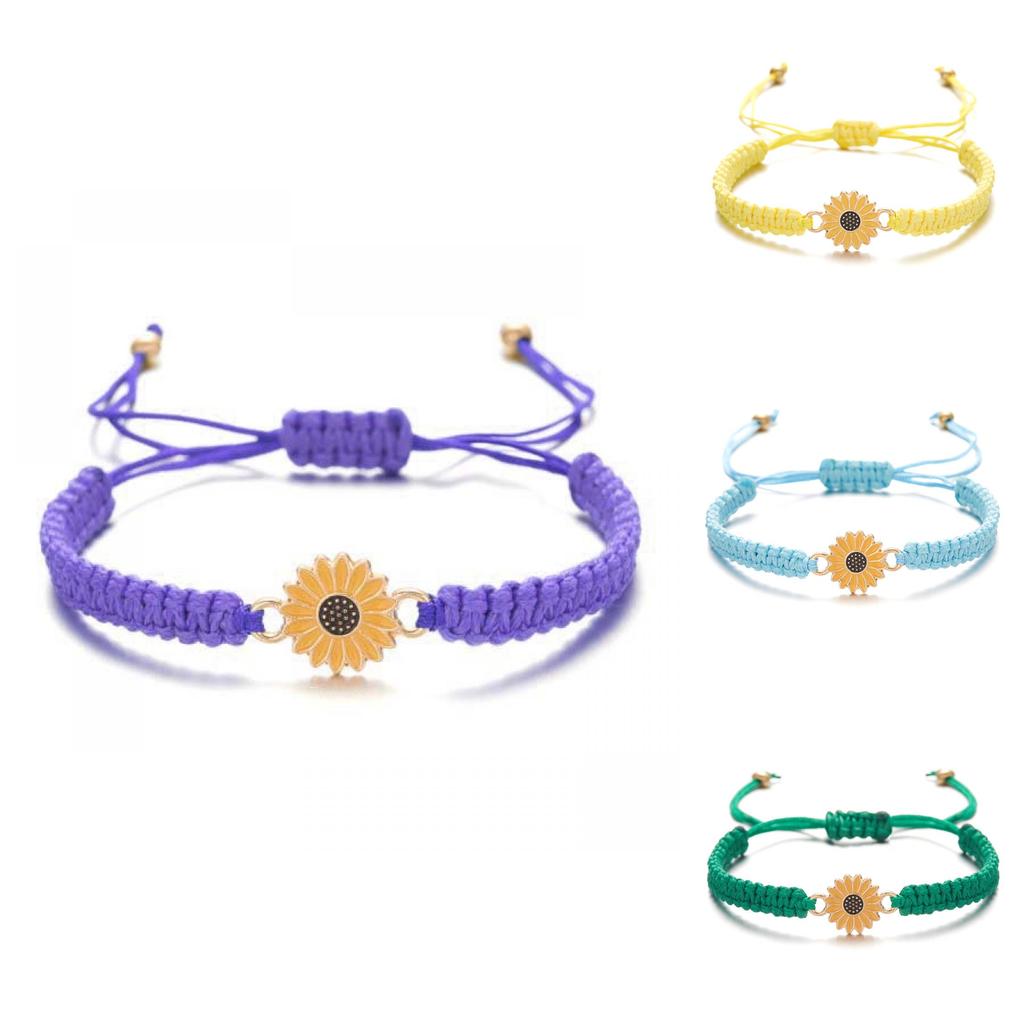 Bohemian Daisy Handwoven Wristband For Summer Travel And Giftgiving