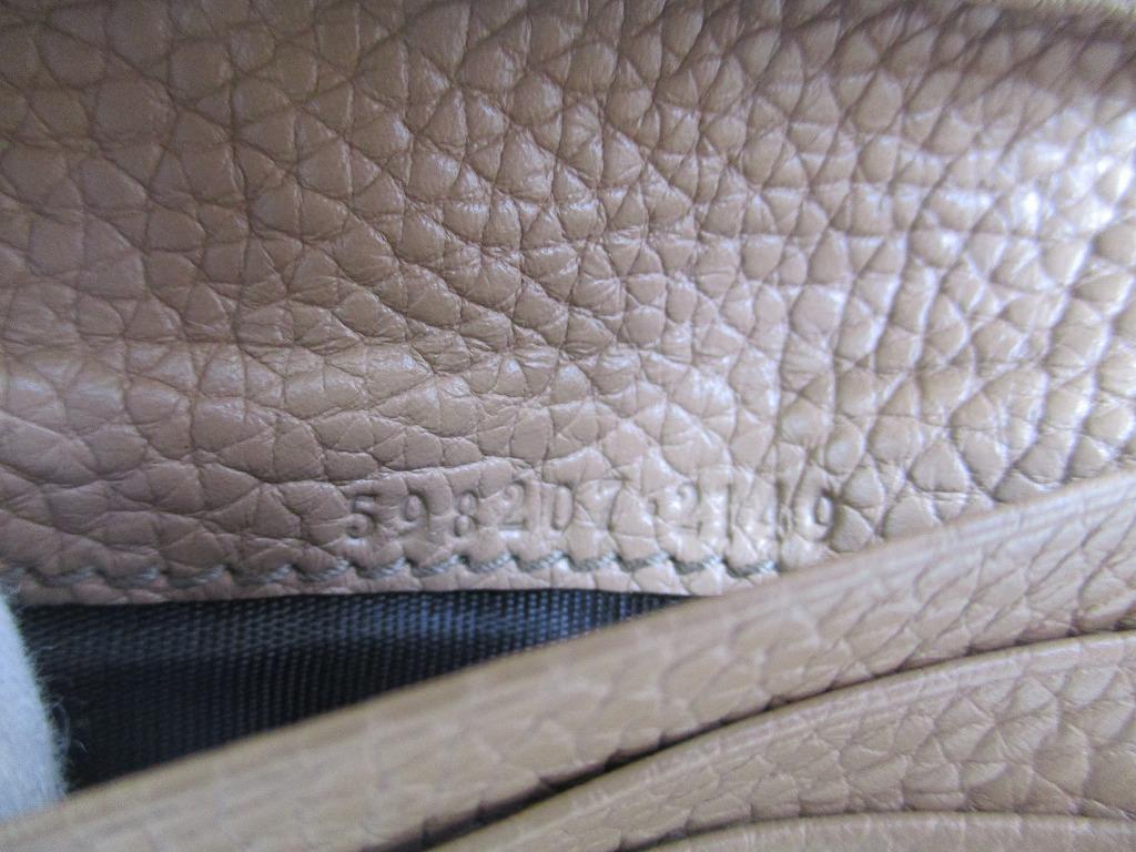 Authentic GUCCI Soho Interlocking G Beige Leather Trifold Wallet Purse #b102  Open Box