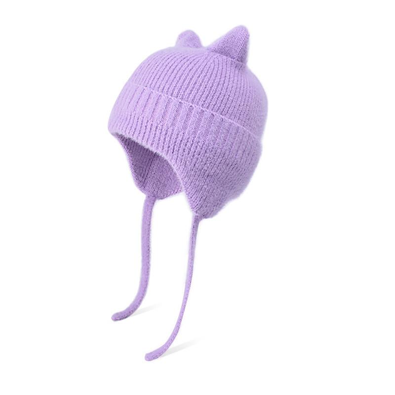 Toddler Knitted Hat With Cartoon Animal Embellishments For Cold Weather Outdoor Use