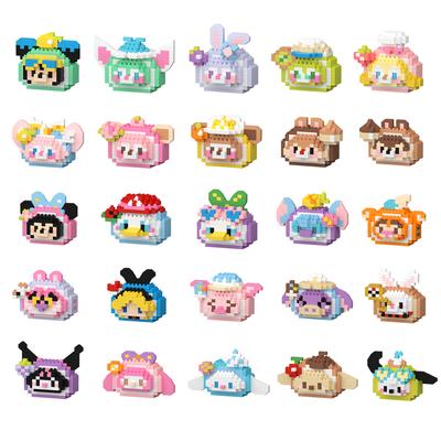 Kawaii Mini Disney Cartoon Toys Butter Roll Micro Building Blocks Mini Figrues Miniso Sanrio HelloKitty Kulomi Kids Gifts