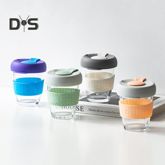 350 ML vannkopp direkte drikke tykk glass kaffekopp med anti-skald koppholder