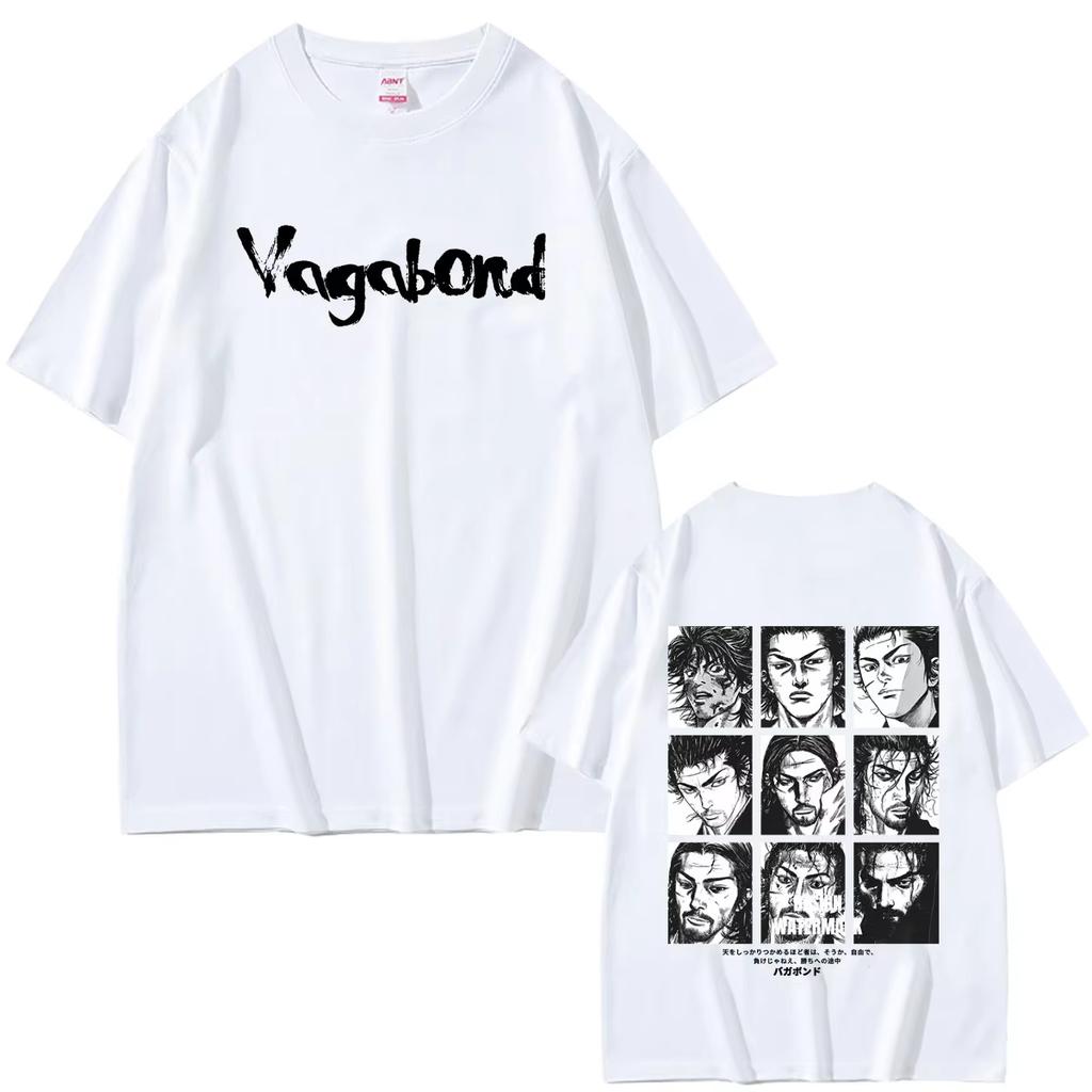 Unisex Vagabond Miyamoto Musashi Manga Vintage Fashion Loose Neutral Short Sleeve Graphic T-shirt