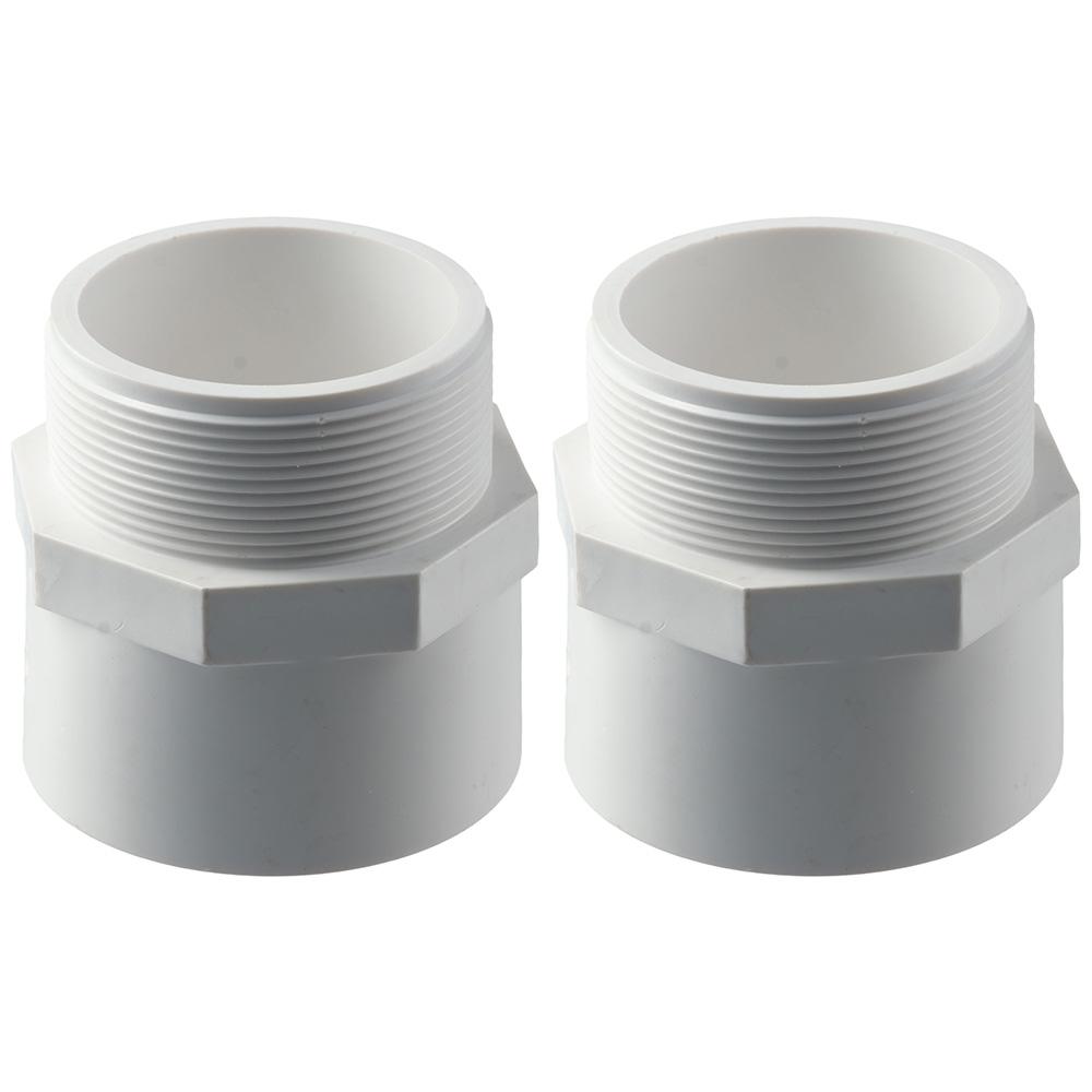 

2PCS White Connector PVC Coupling Resist To Rust Pipe Fitting Adapter Ventilation Pipes