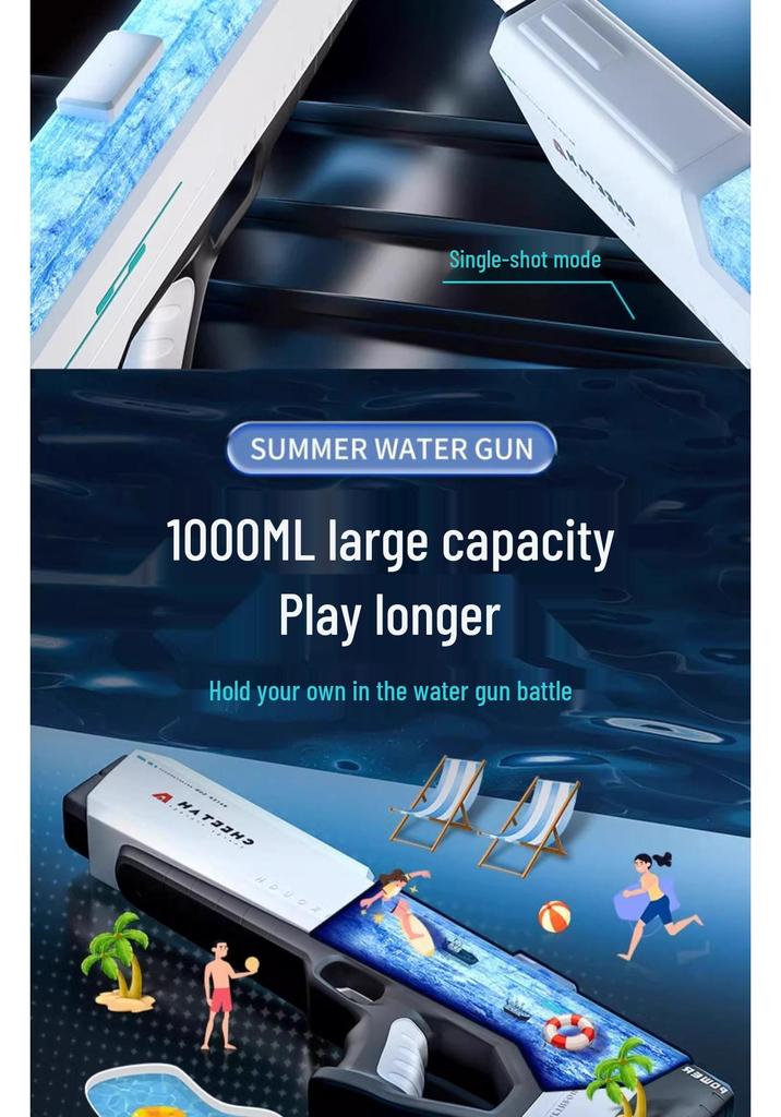Large Capacity Automatic Electric Water Gun for Outdoor Water Festivals and Splashing Fun