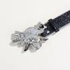 Sparkly Beaded Waist Belt Rhinestones Skull Buckle for Hot Girl Glitter Trendy Underbust Waist Chain Belt Disco Party