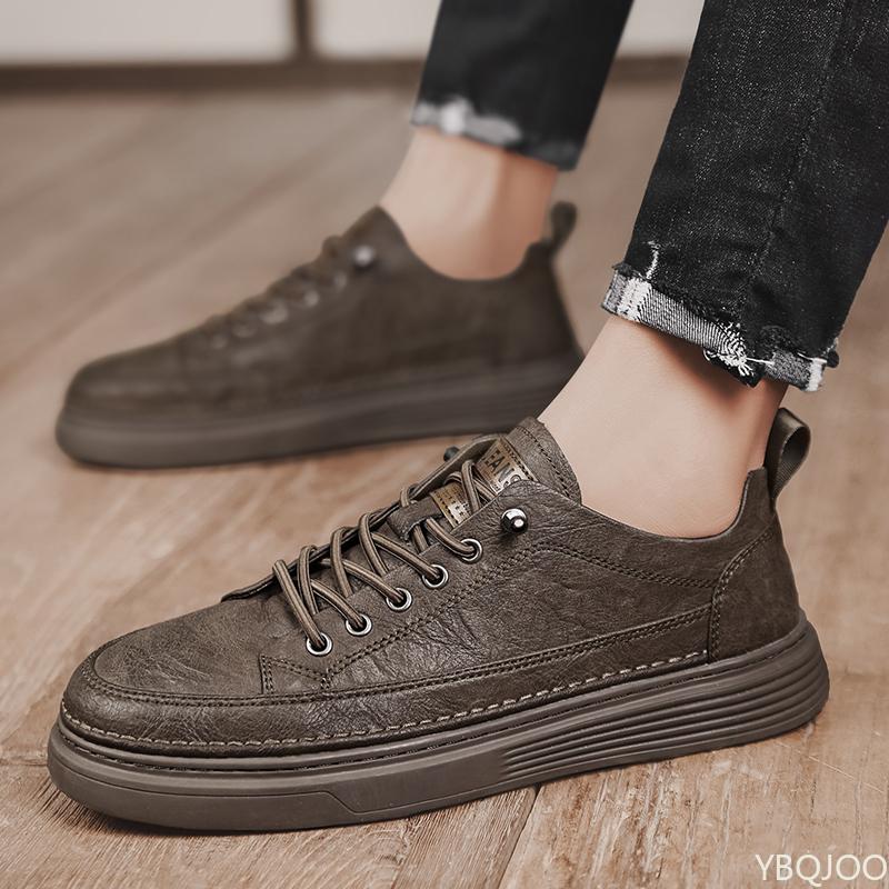 Men's Shoes Autumn New Waterproof Anti Slip Black Board Shoes Men's Casual Simple Comfortable Versatile Work Shoes