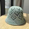 New Summer Hollow Fisherman Hat for Women, Breathable Thin Sun Protection Hat, Simple Bucket Hat for Outings, Trendy Sun Hat