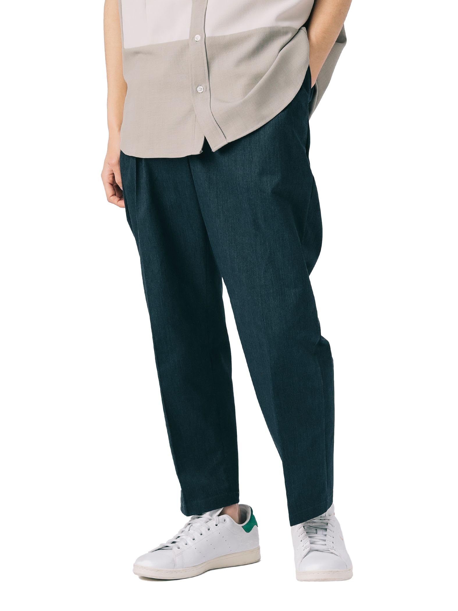 

Beams Heart Men s Zip Pocket Ankle Easy Pants, Navy, Size L, 42230159147