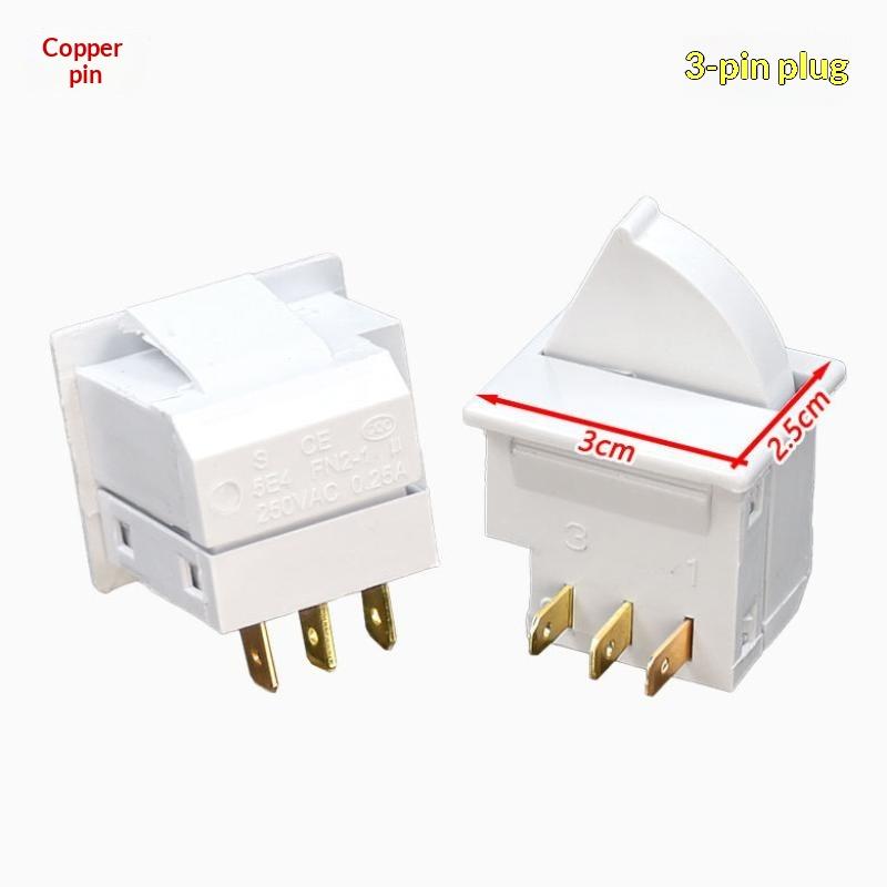 Universal Refrigerator Door Control Switch Shockproof Design 2/3 Pins 250V 0.25A Fit for Most Domestic Fridge Models