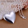 Hot 925 Sterling Silver Photo Frame Pendant Necklace Snake Chain Woman Charm Statement Fashion Jewelry Wedding PartyGood Product