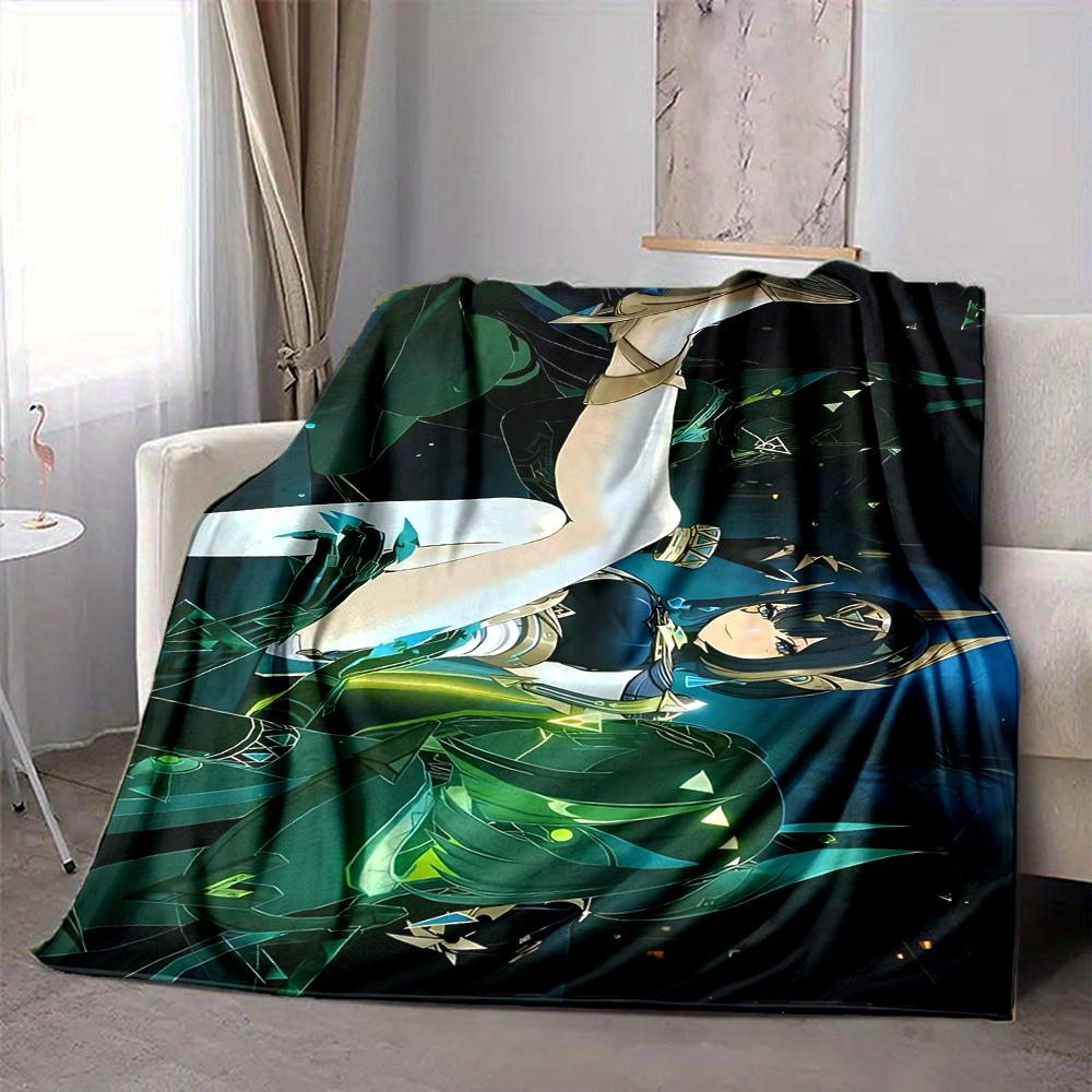 1Pc Fantasy Forest Guardian Flannel Blanket, Soft And Comfortable, Casual Warm, Camping Travel, Christmas, Halloween Xmas Gift Es140