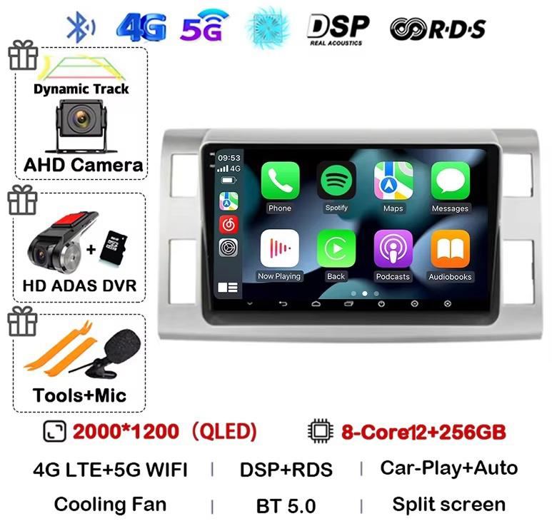 Android 14 Auto Carplay Car Radio For Toyota Previa 3 III XR50 Estima 2006-2019 Multimedia Navi GPS Player Stereo Head Unit DSP