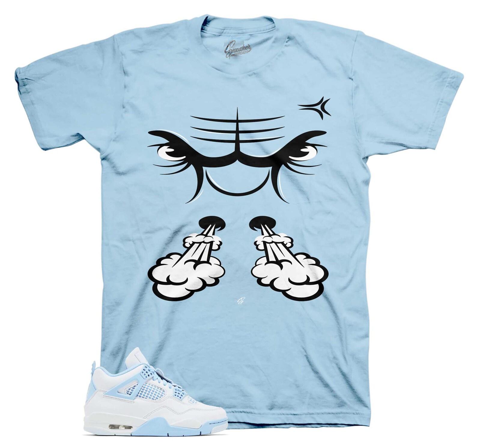 Shirts To Match Retro 4 Forget Me Not AJ4 Aluminum - Raging Face Sneaker Tee 2XL