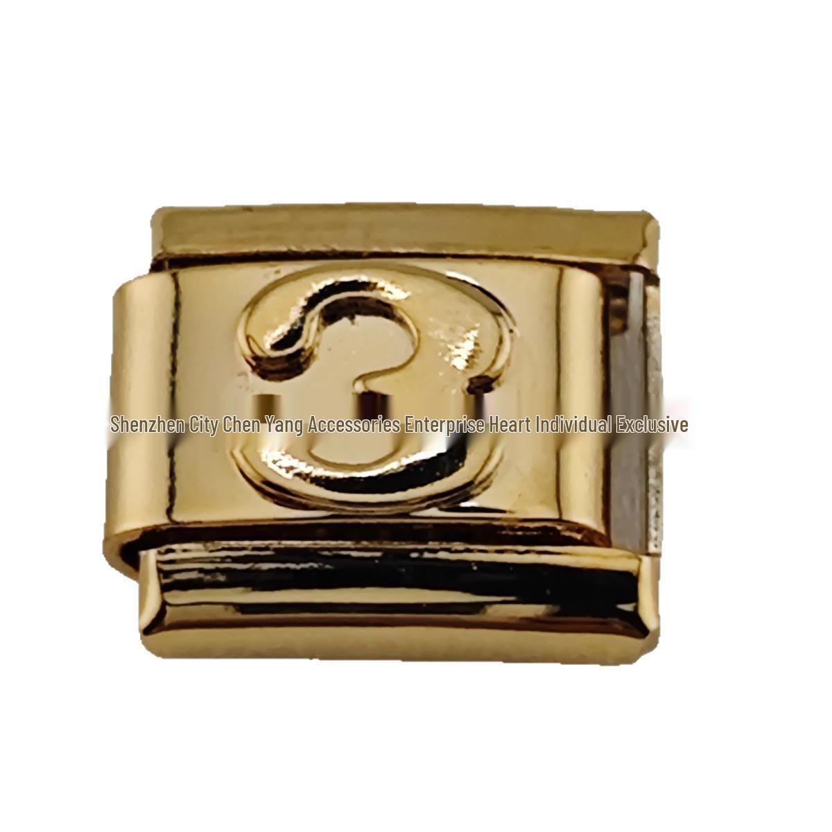 All Gold Number Module Bracelet: Lightweight, Trendy, Rose Gold Elements, Original Design, Stackable Luxury Chain Original Design
