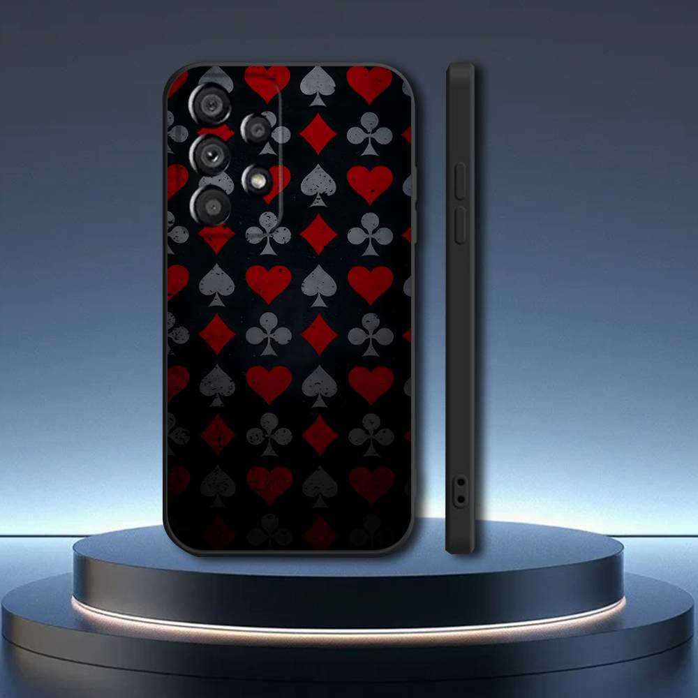 Ace of Spades Poker Phone Case  For Samsung Galaxy A73,31,32,72,41,53,52,71,22,5G,Note,J7,8,9 Soft Black Cover