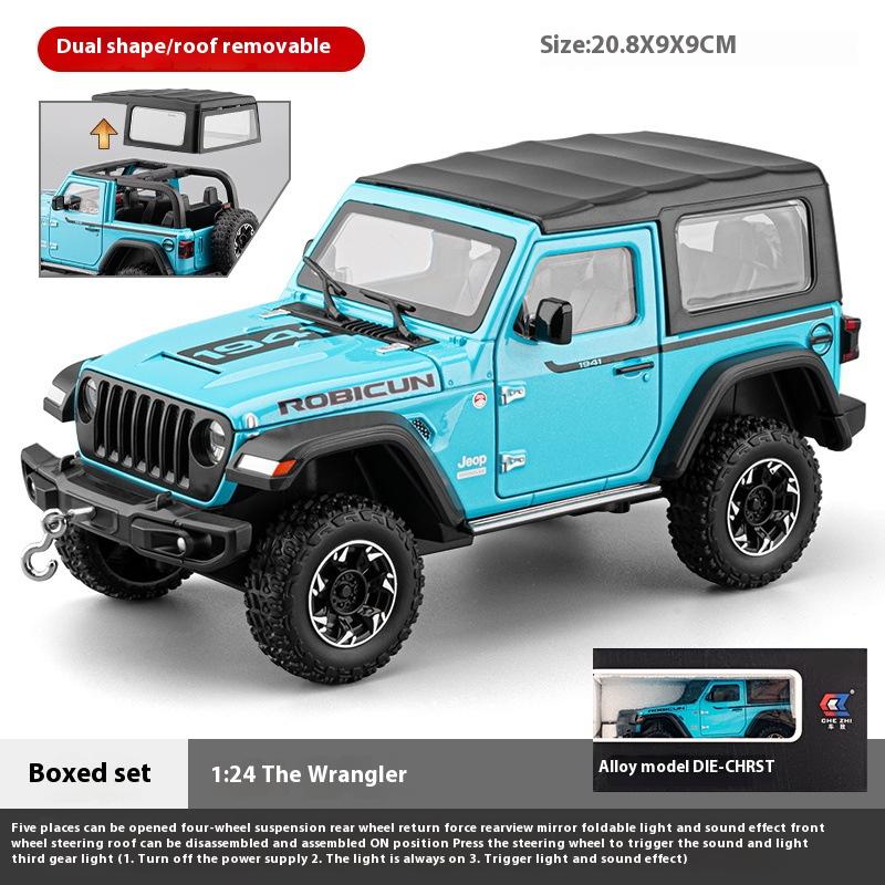 1/24 Jeep Dual-form Alloy Model, Cool Sound and Light, Four-wheel Shock Absorption, Exquisite Desktop Ornaments