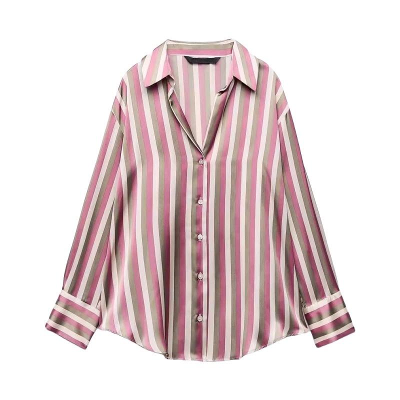 

Весенние и осенние топы, базовая блузка на пуговицах для женщин, новая модная повседневная полосатая рубашка с длинным рукавом для женщин, простая облегающая офисная рубашка с лацканами 3330 XL красный