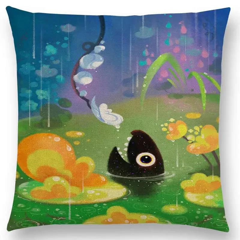 Super Cute Cartoon Animals Pufferfish Cushion Cover Lovely Bird Sweet Nest Interesting Fish Cat Frog Fox Throw Pillow Case Hogar