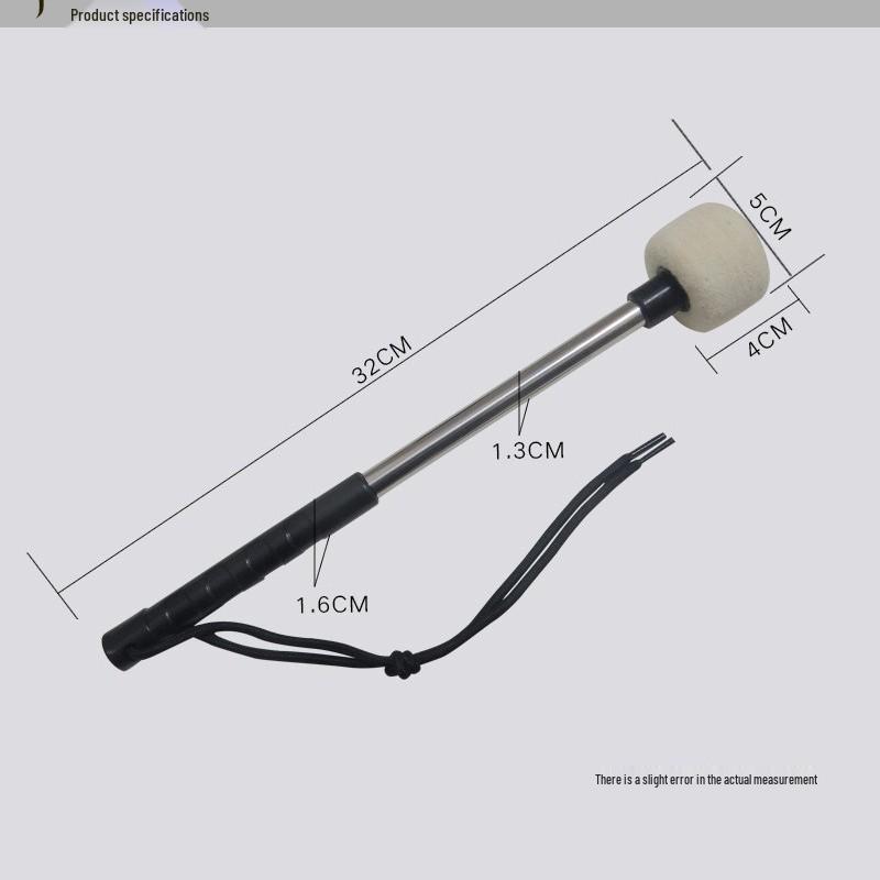 Stainless Steel Bass Drum Mallets with Wool Felt for Marching Band Percussion
