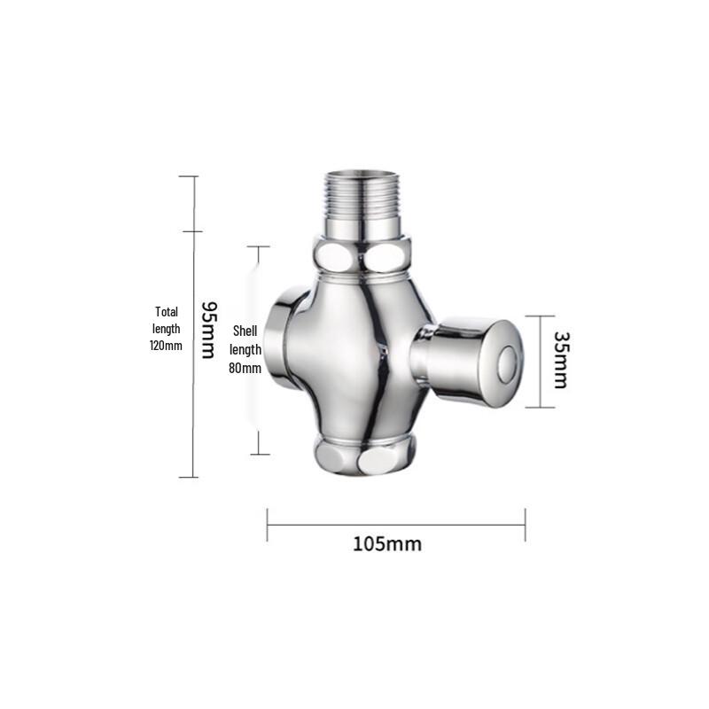Longdai 1-inch Push-Button Squat Toilet Flush Valve
