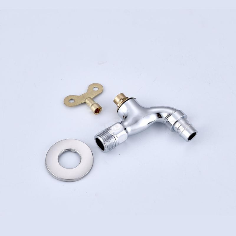 1pc Faucet Quick Open Single Cold Porcelain Core Washing Machine 1/2' Outdoor Anti-theft With Key Mop Pool Tap