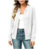 Women Lightweight Button Front Cardigan Sweater Long Sleeve Collared Knit Top Casual Layering Shirt Suitable for Various Outfits