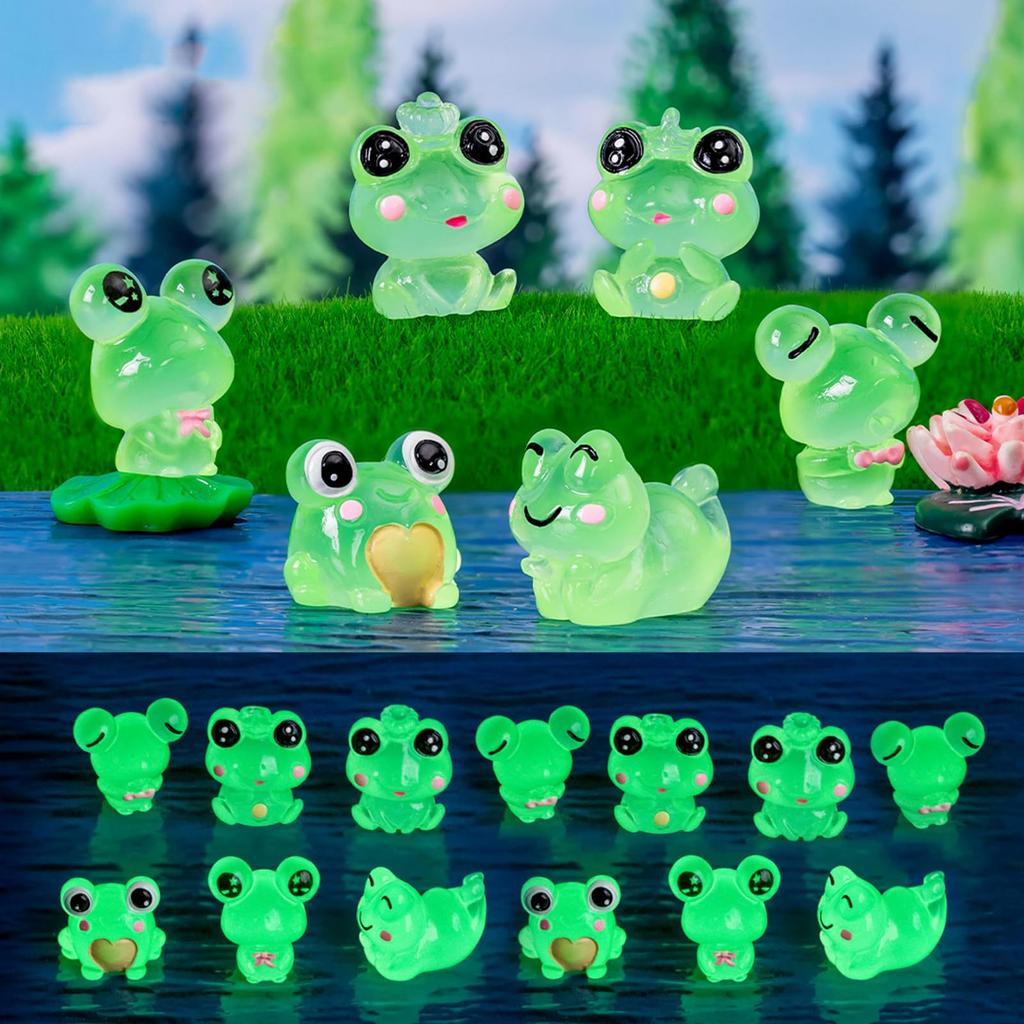 12 Cute Frog Resin Luminous Tree Elf Movie Character Garden Landscape Collection Gift Miniatures, Figurines, Decor, Bonsai, Ornaments,