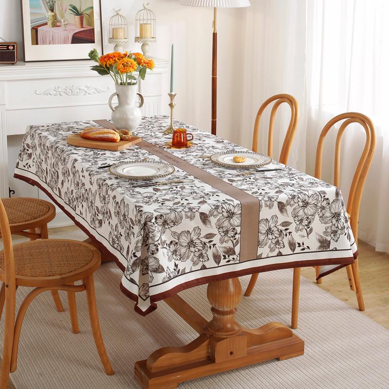 Polyester Hemp Digital Printing Tablecloth Rectangular Coffee Table Tablecloth Table Cloth Can Be Designed Pattern