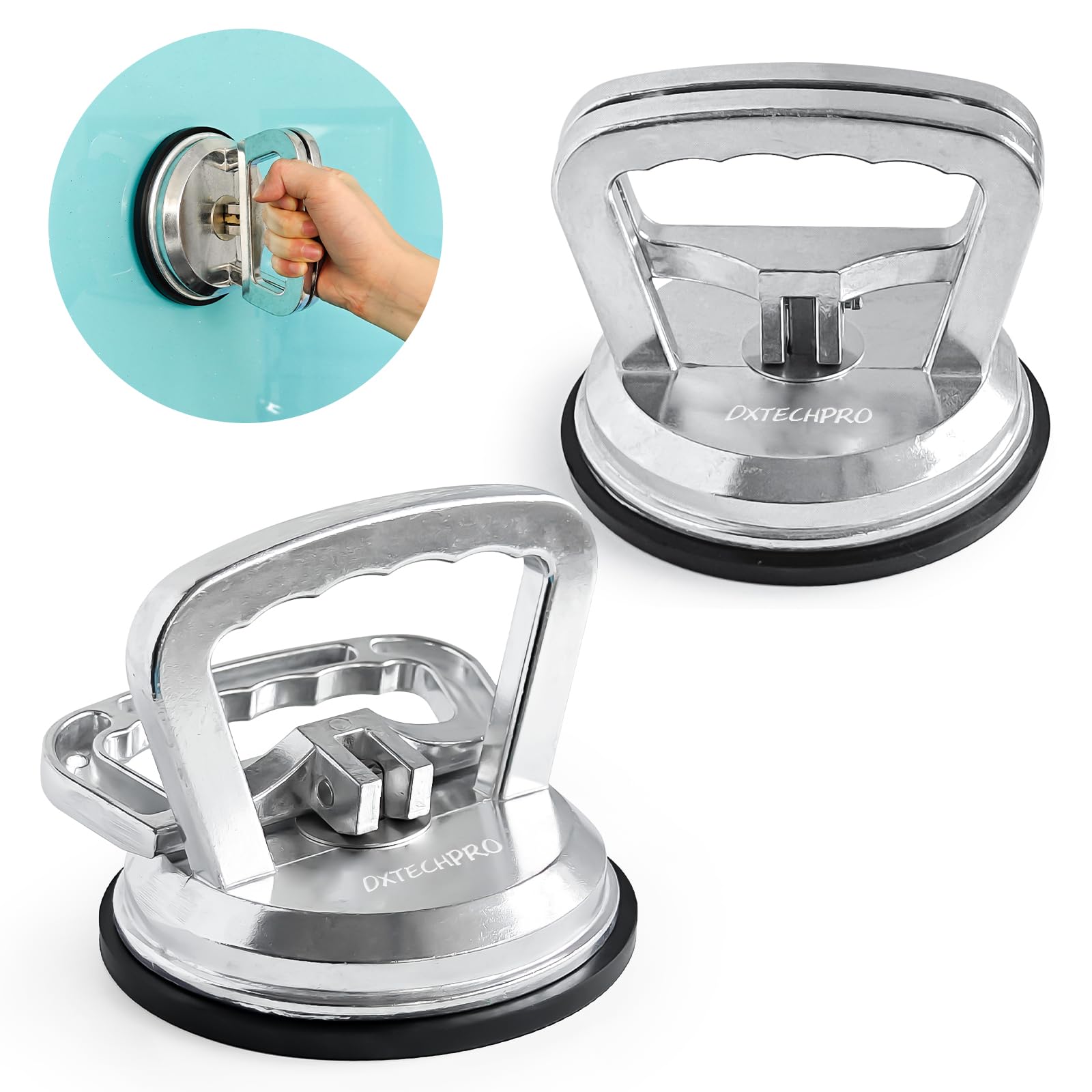 DXTECHPRO Vacuum Lifter Suction Lifter, Strong Suction Cup, Glass Suction Cup, Body Recess Suction Cup, Aluminum Alloy Suction Vacuum Cup, Powerful On