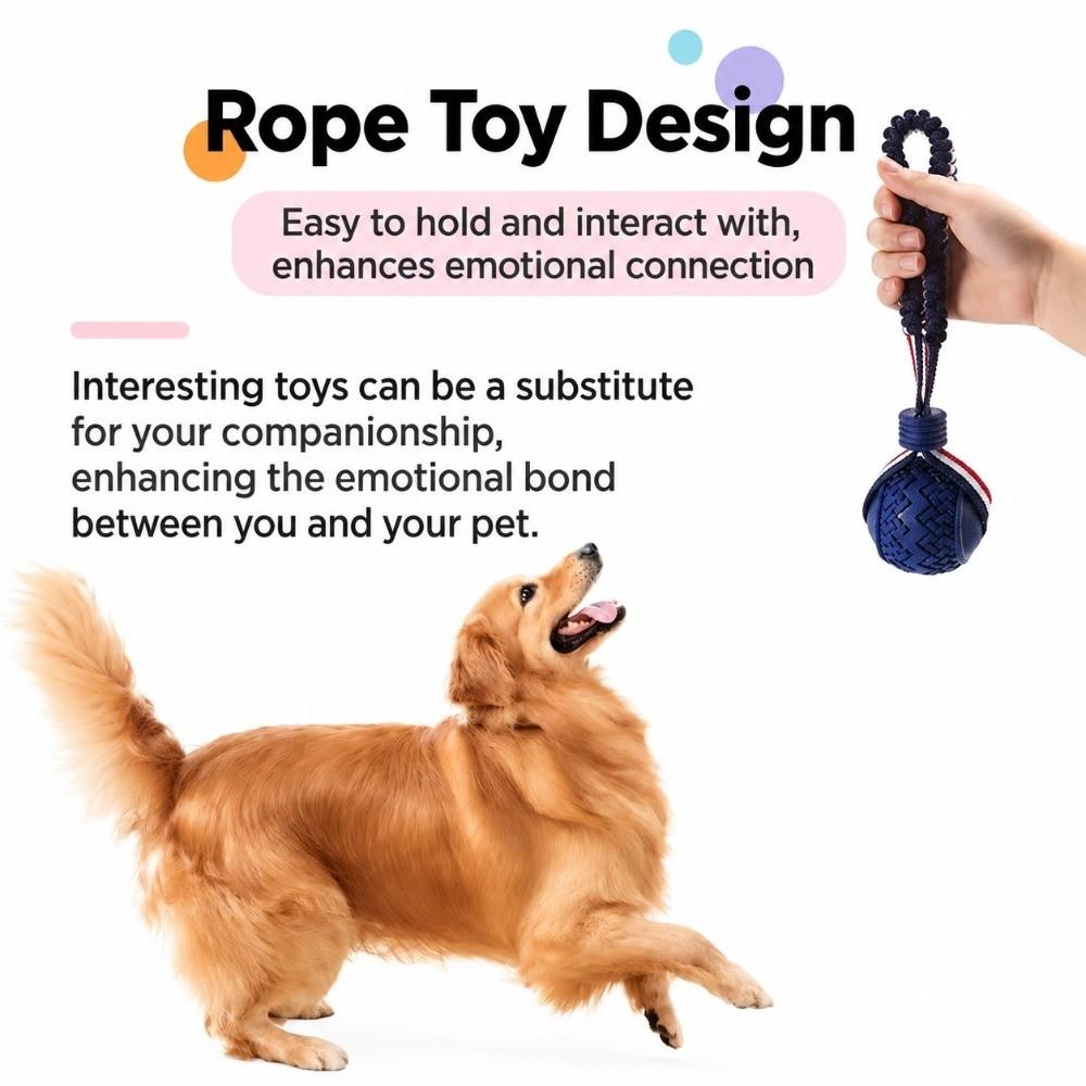 TPR Dog Chew Toy Teeth Cleaning Dog Training Ball Pet Bungee Rope Ball  for Small Medium Large Dog