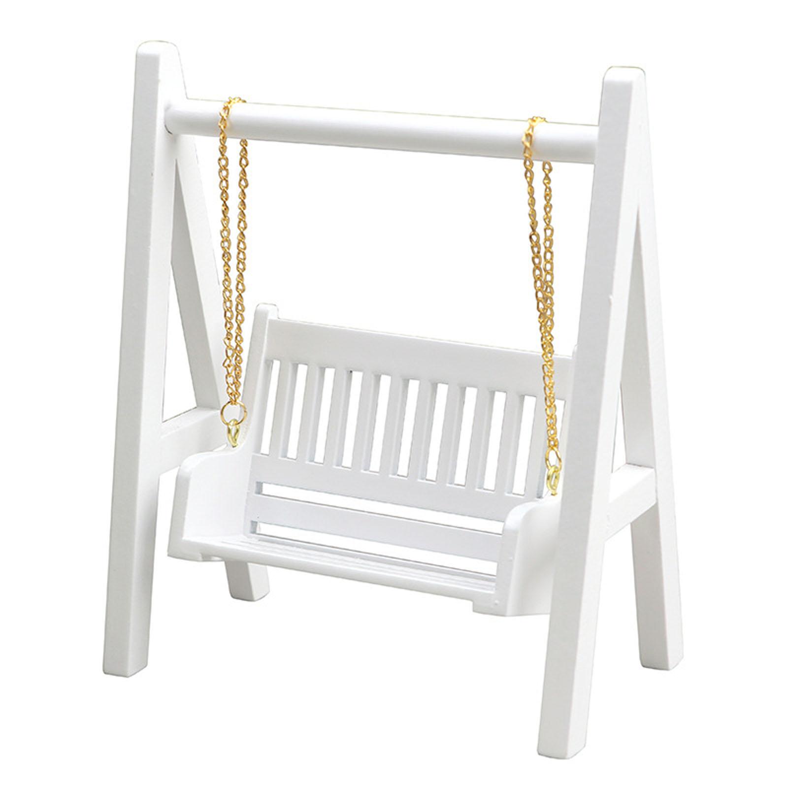 

1/12 кукольный домик миниатюрная мебель мини-качели кресло-качели белые патио ролевая игрушка для взрослых для игровой сцены модель