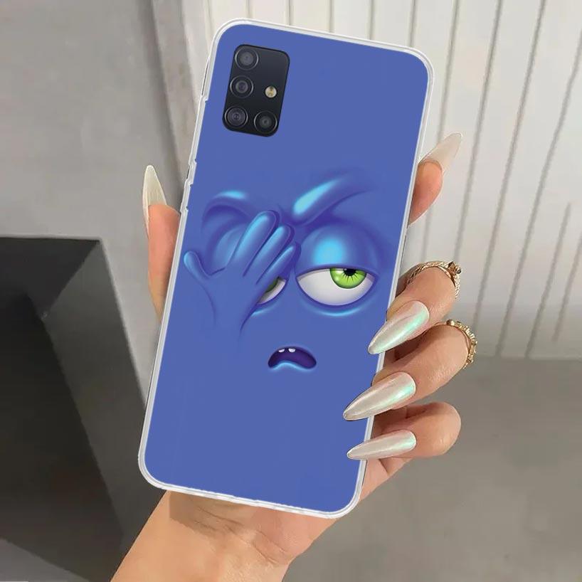 Funny Face Cute Phone Case for Samsung Galaxy A52 A32 A22 A12 A02S A50S A30S A10S Note 20 Ultra 10 Plus S10 A31 A20 A71 A72 Gala