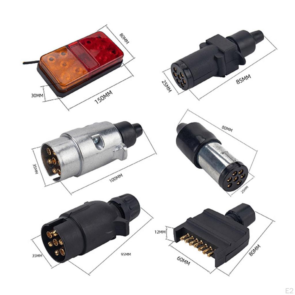 2Pcs Truck Tail Lights Trailer Rear Stop Light Easy Installation Wear Resistant Turn Signal